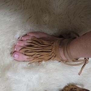 Sam Eldelman Ankle Tie Leather Sandals